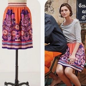 Anthro Edme & Esyllte Silk Skirt Sz 4